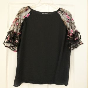 Shein Women's Blouse Floral Sleeves L